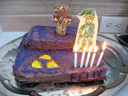 zelda cake with candles